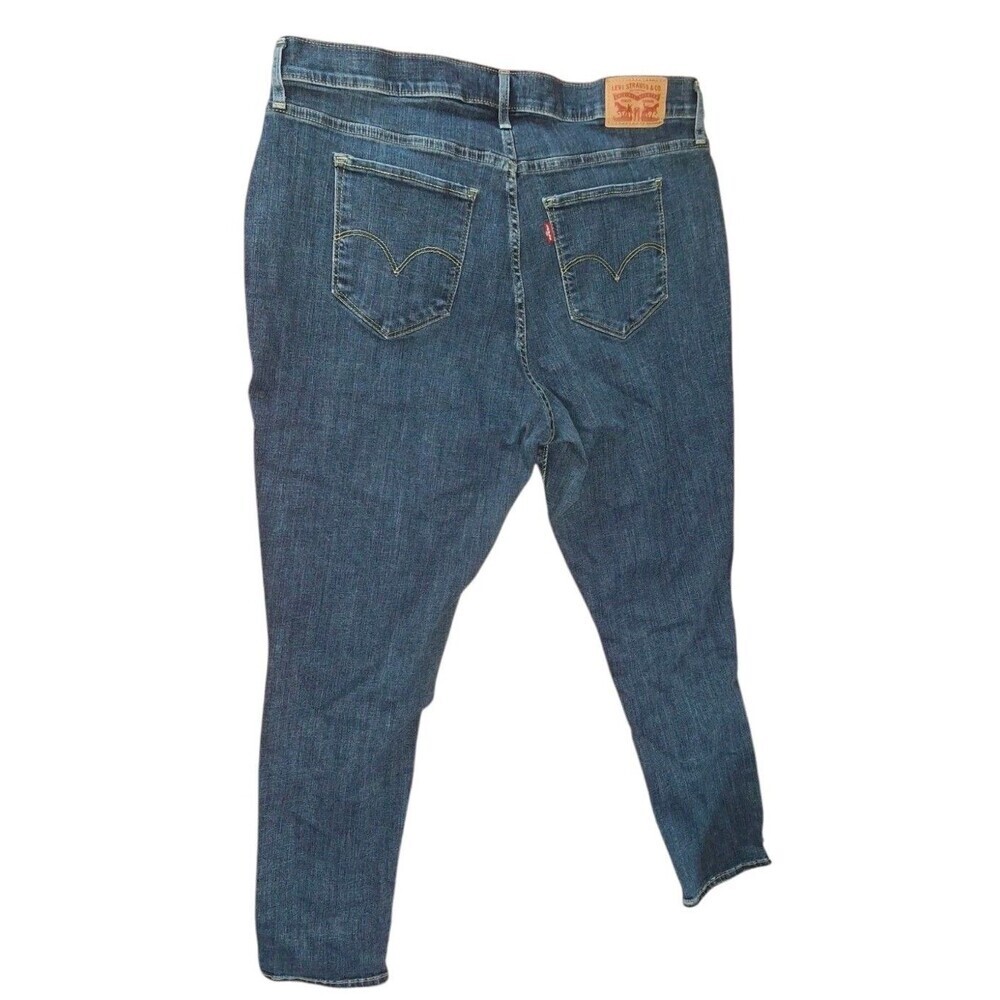 LEVI'S 711 Womens Skinny Fit Size 16 Mid Rise Stretch Jeans Indigo Dark Wash - Picture 5 of 7